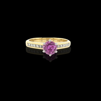 Pink Sapphire & Diamond Ring.