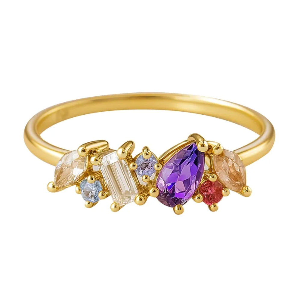 9ct Gold Pastel Gemstone Ring - Sunset Sorbet Collection.
