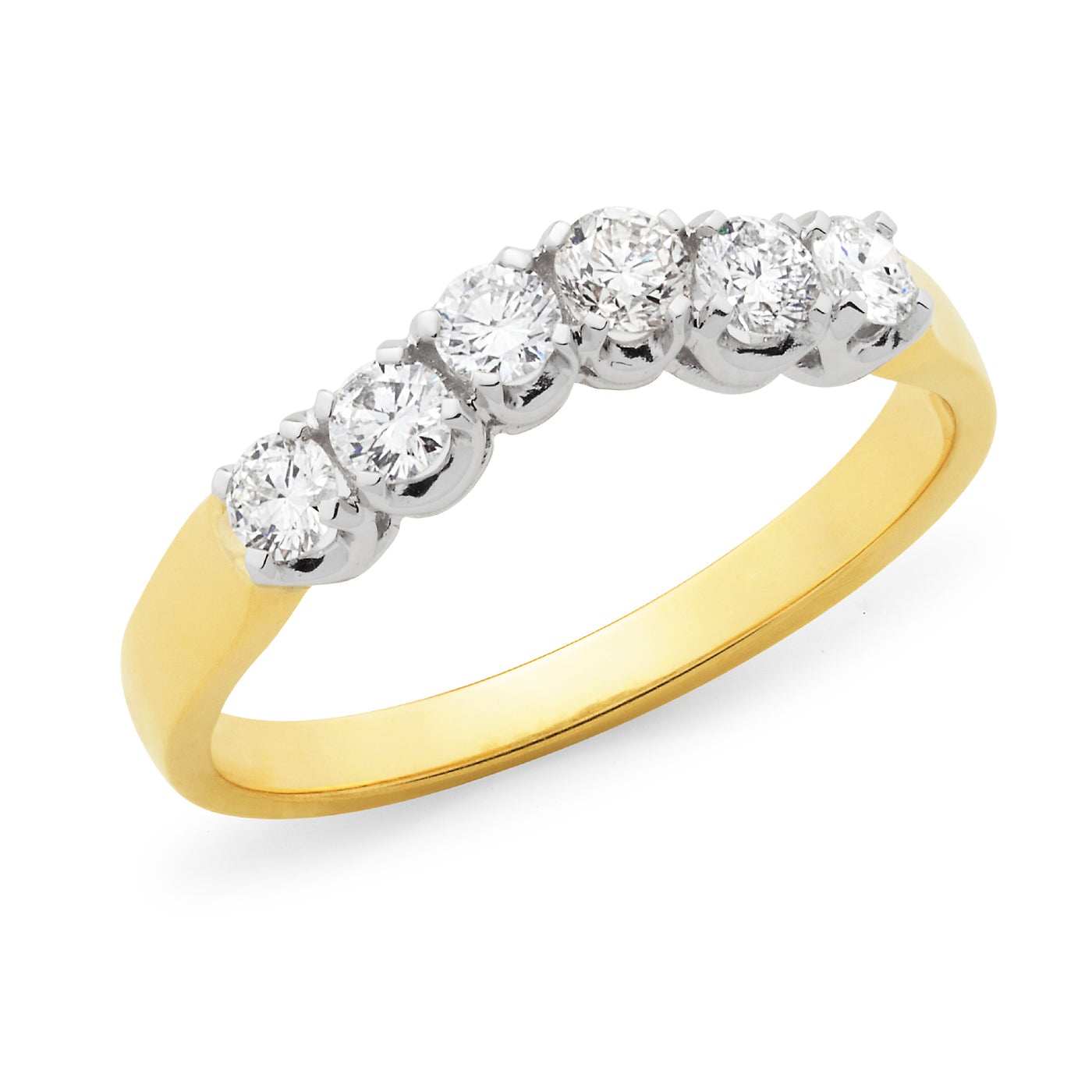 9ct Gold Curved Diamond Ring.