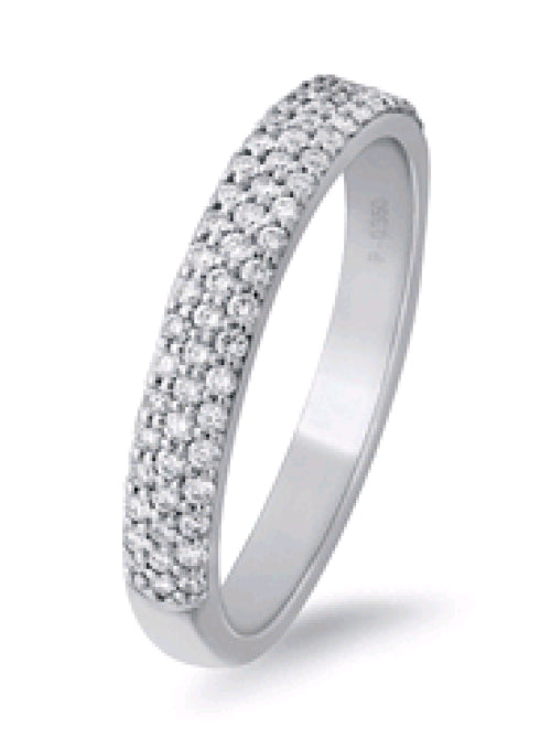 18ct White Gold 3 row Diamond Eternity Ring.