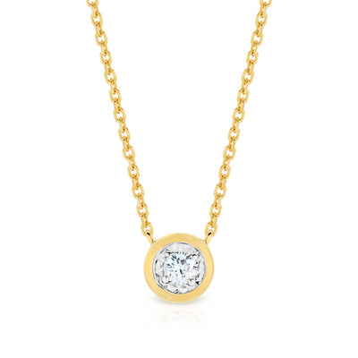 9ct Yellow Gold Diamond Miracle Plate Necklace.