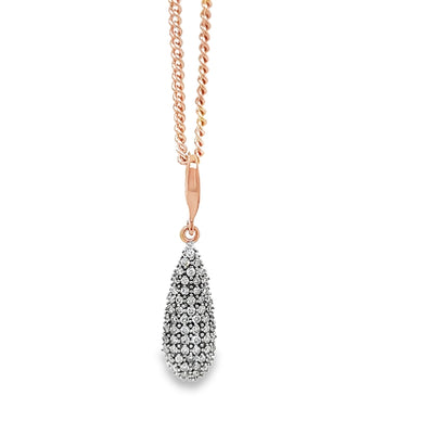 Diamond Briolette Teardrop Pendant in Rose Gold - 0.25 carats