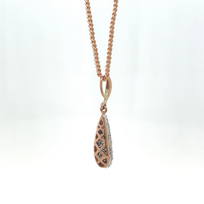 Diamond Briolette Teardrop Pendant in Rose Gold - 0.25 carats