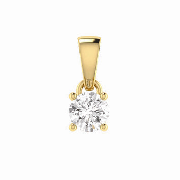 9ct Yellow Gold Mined Diamond Solitaire Pendant.