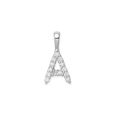 9ct White Gold Lab-Grown Diamond Initial “A” Pendant – 0.14ct F/VS.