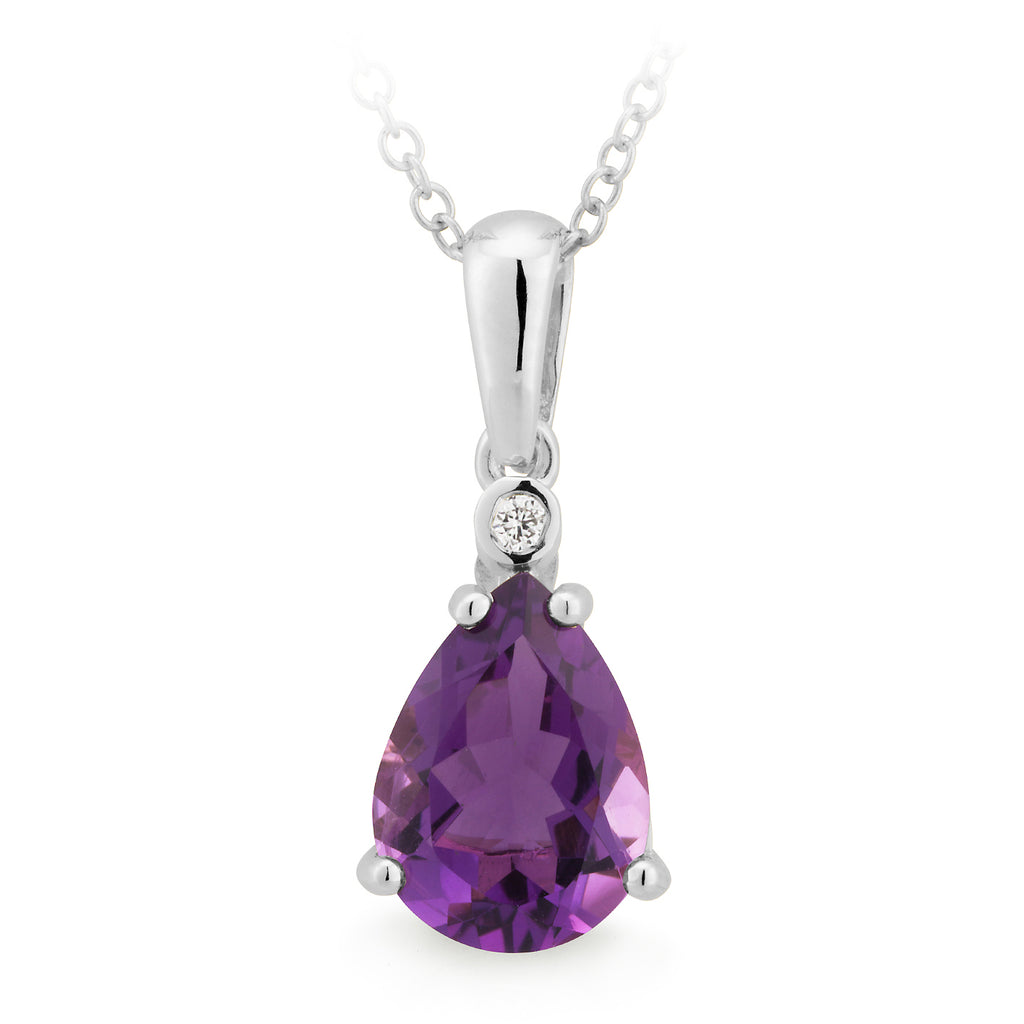 Amethyst and online diamond necklace