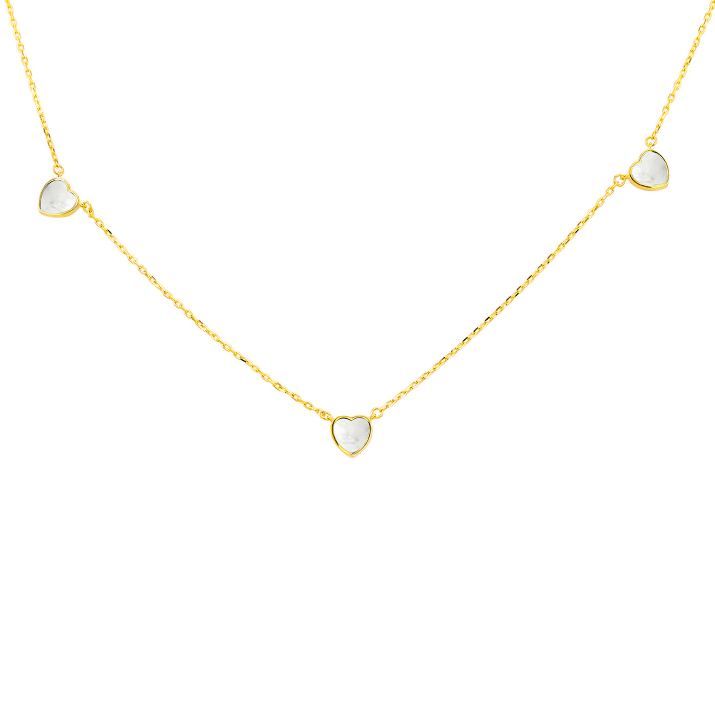 9ct Yellow Gold Mother-of-Pearl Heart Necklace