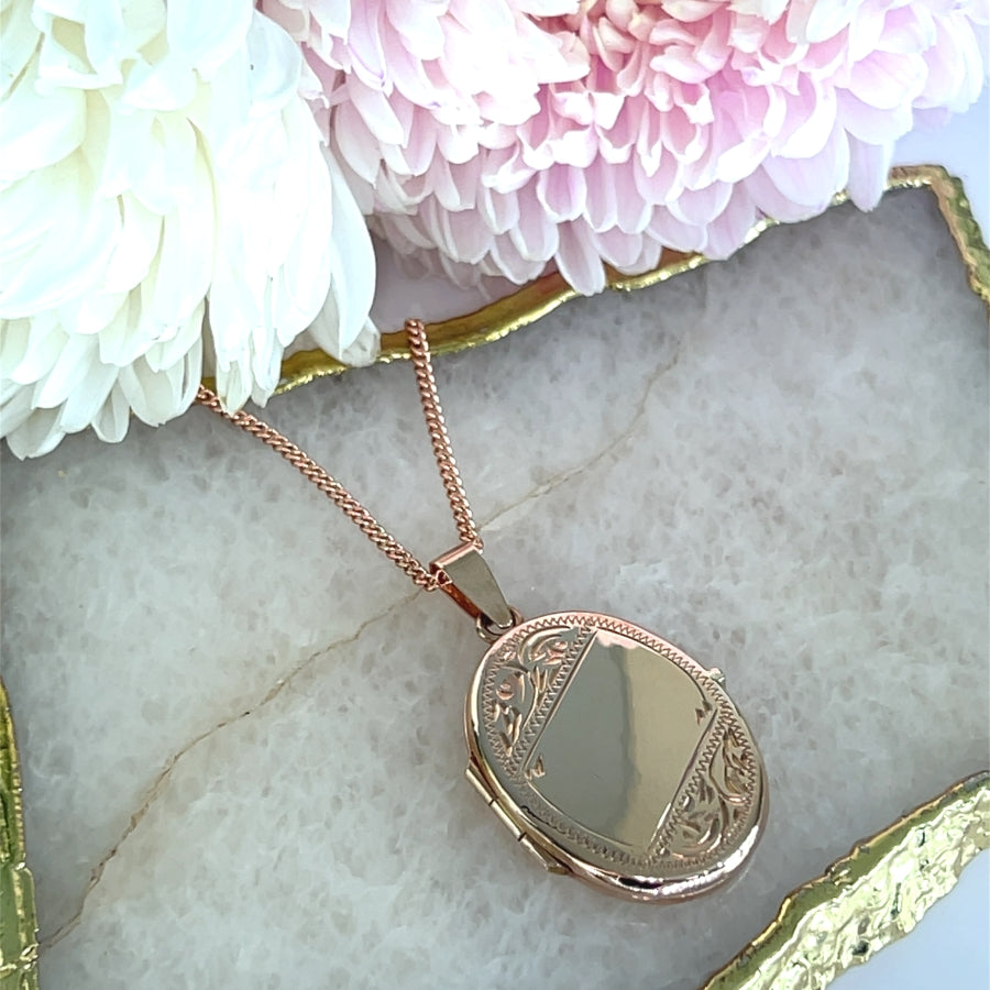 HOT Oval Locket Gold Lockets Australia 9ct Rose Gold Oval Locket