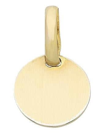 9ct Gold Silver Filled Disc Pendant