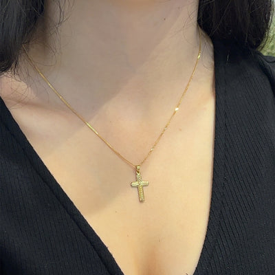 9ct Yellow Gold Diamond Cut Pattern Cross