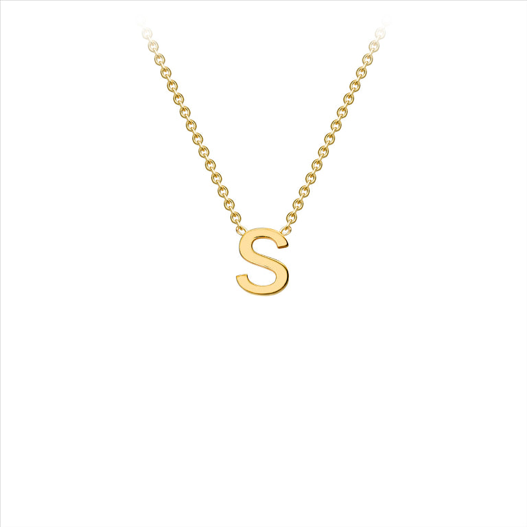 9ct Yellow Gold Dainty Initial S Necklace