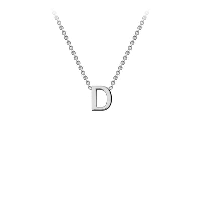 9ct White Gold Petite Initial D Necklace.