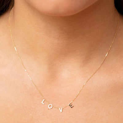 9ct Yellow Gold LOVE Necklace