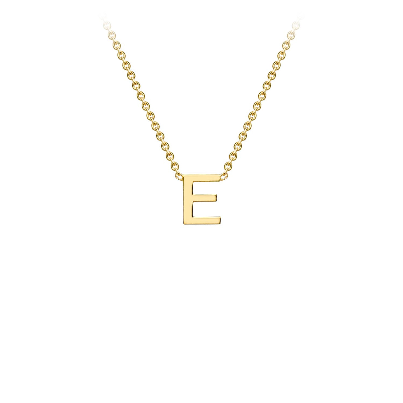 9ct Yellow Gold Petite Initial E Necklace