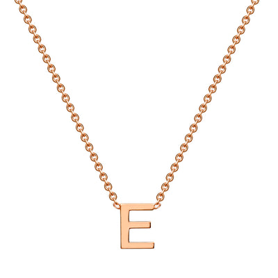 9ct Rose Gold Petite Initial E Necklace