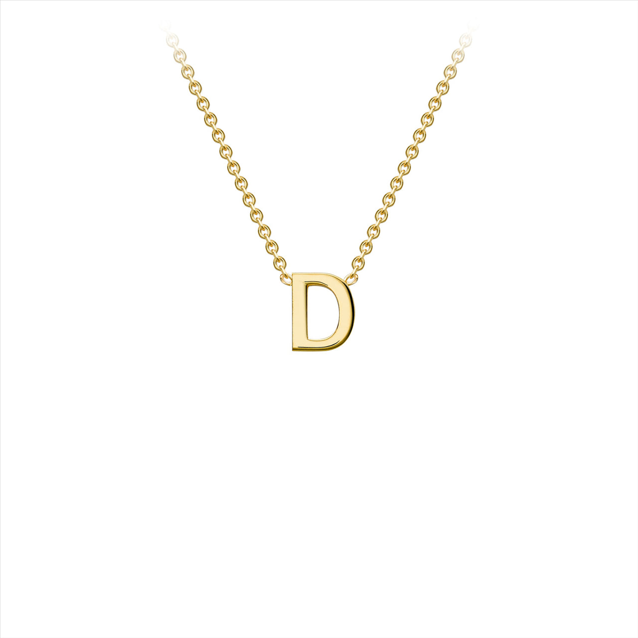 9ct Yellow Gold Dainty Initial D Necklace