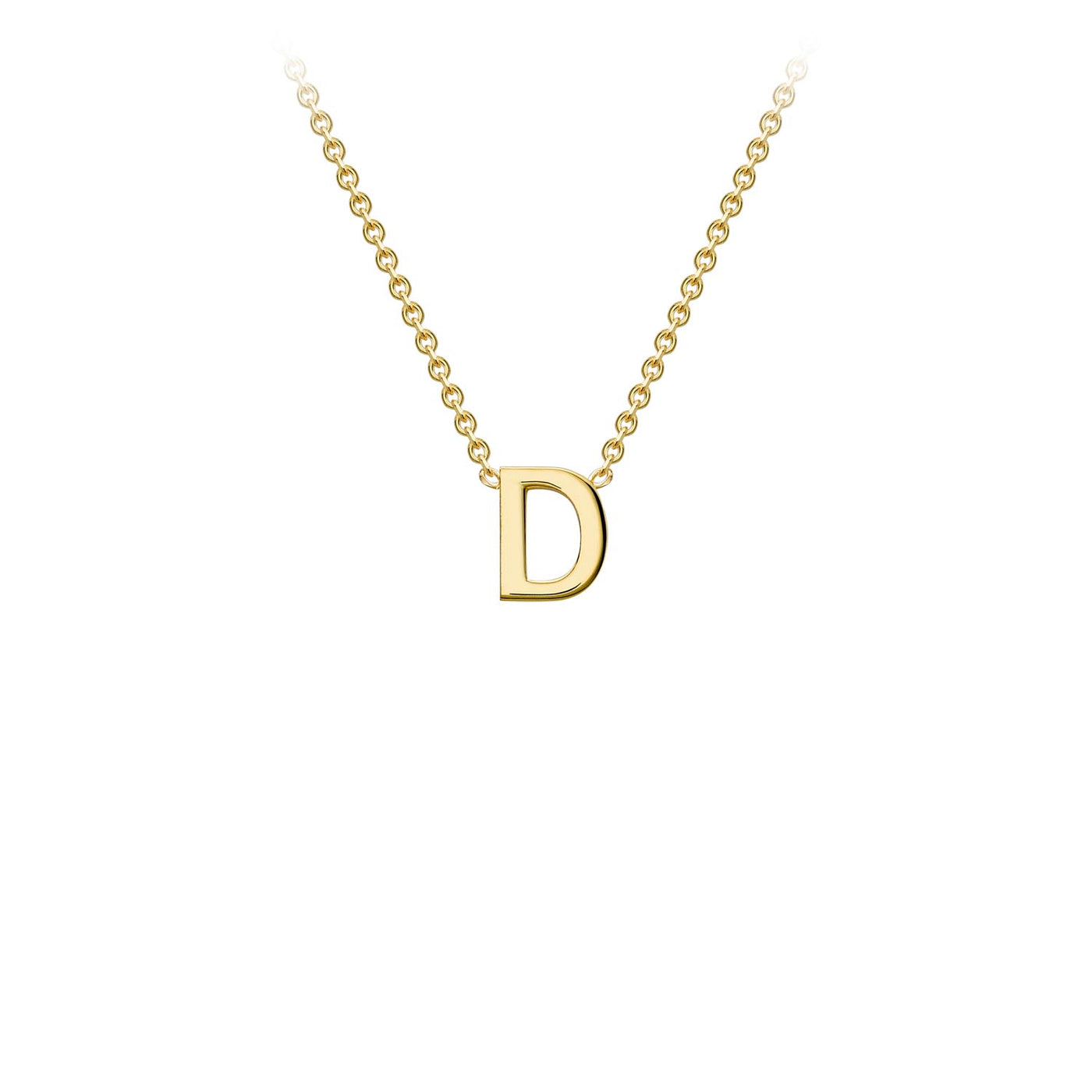 9ct Yellow Gold Dainty Initial D Necklace