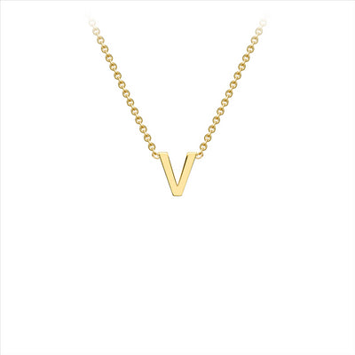 9ct Yellow Gold Dainty Initial V Necklace