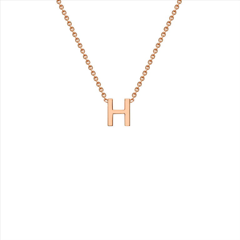 9ct Rose Gold Dainty Initial H Necklace