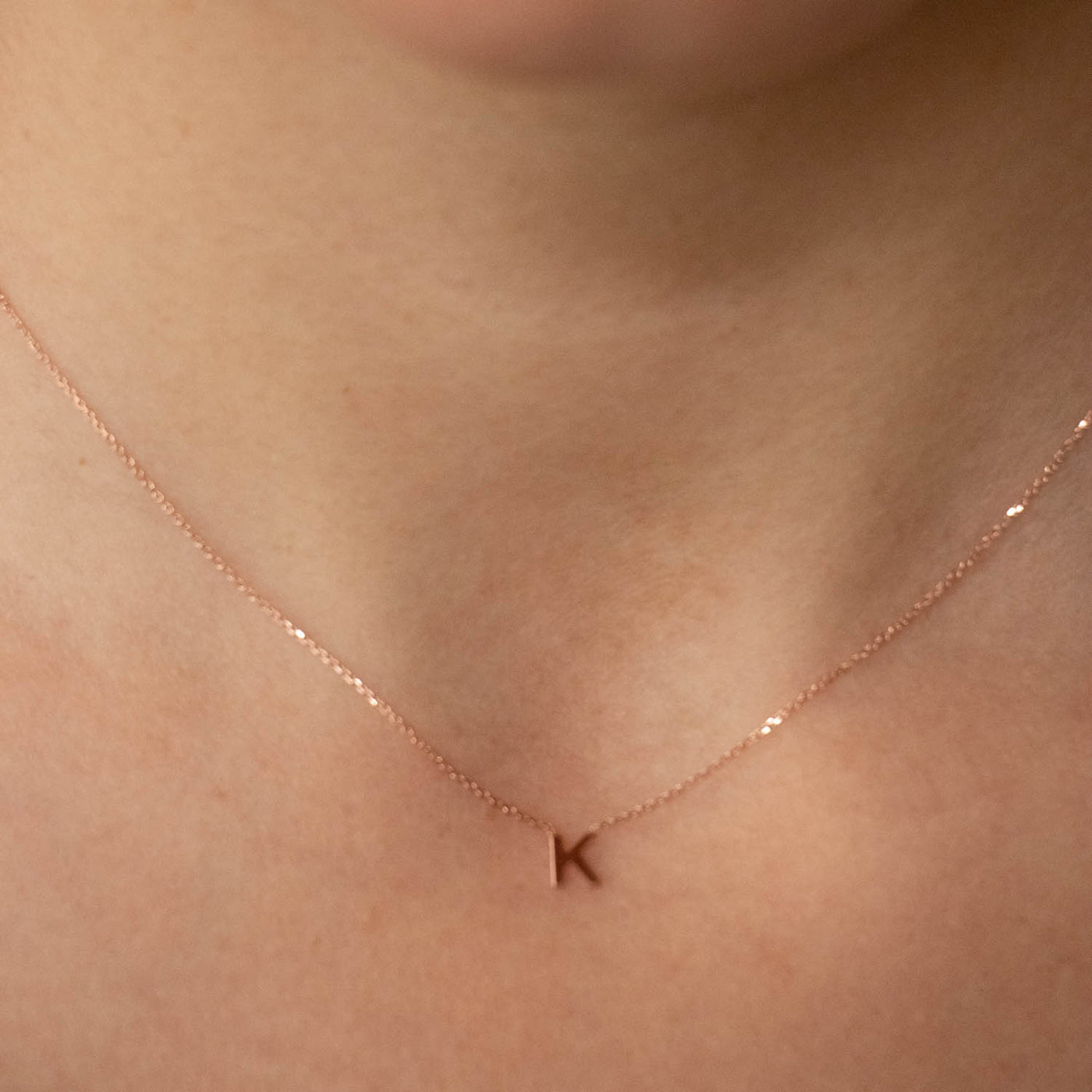 9ct Rose Gold Dainty Initial H Necklace