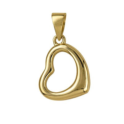 9ct Yellow gold Open Heart Pendant.