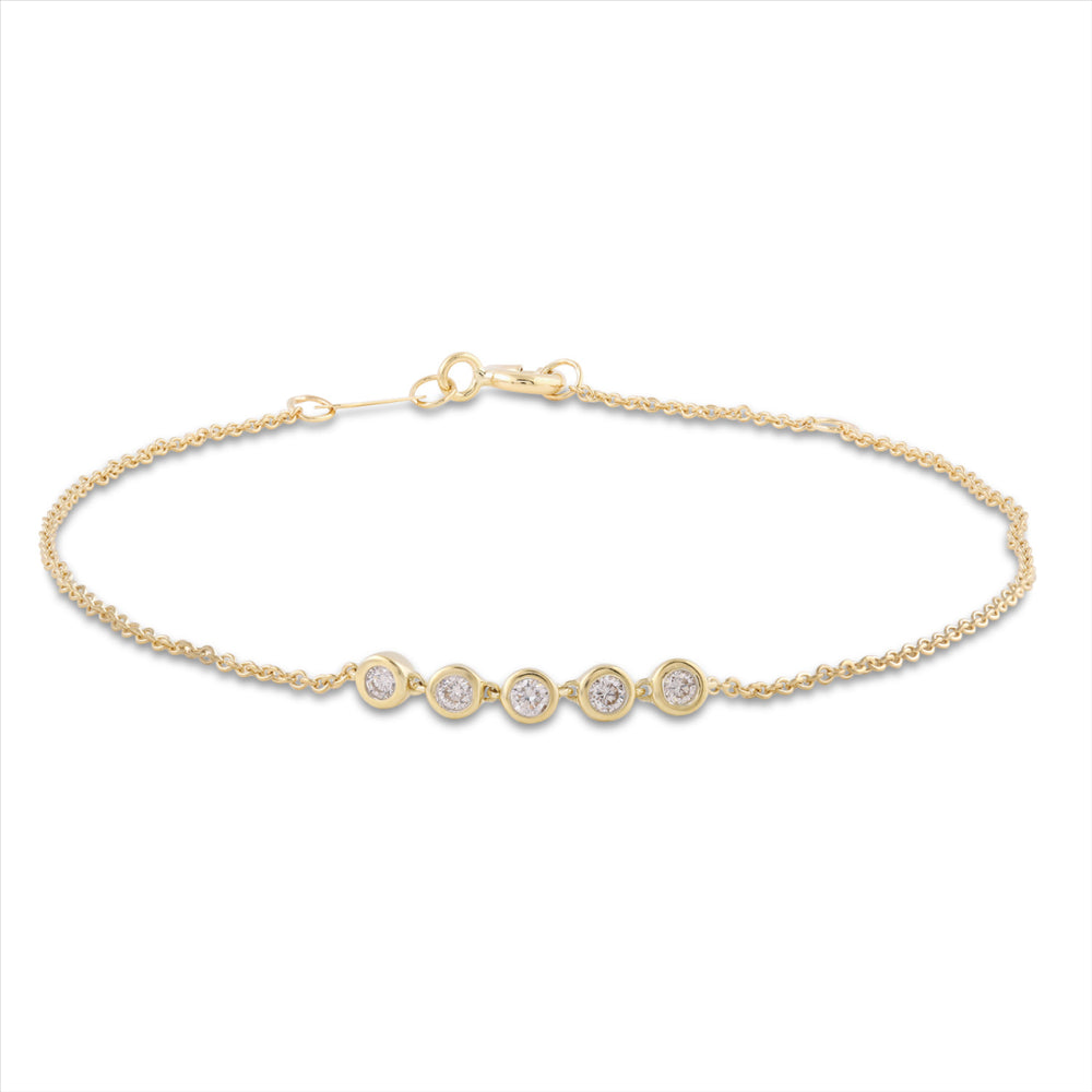 9ct yellow Gold Diamond Bracelet