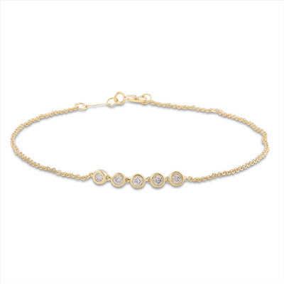 9ct yellow Gold Diamond Bracelet