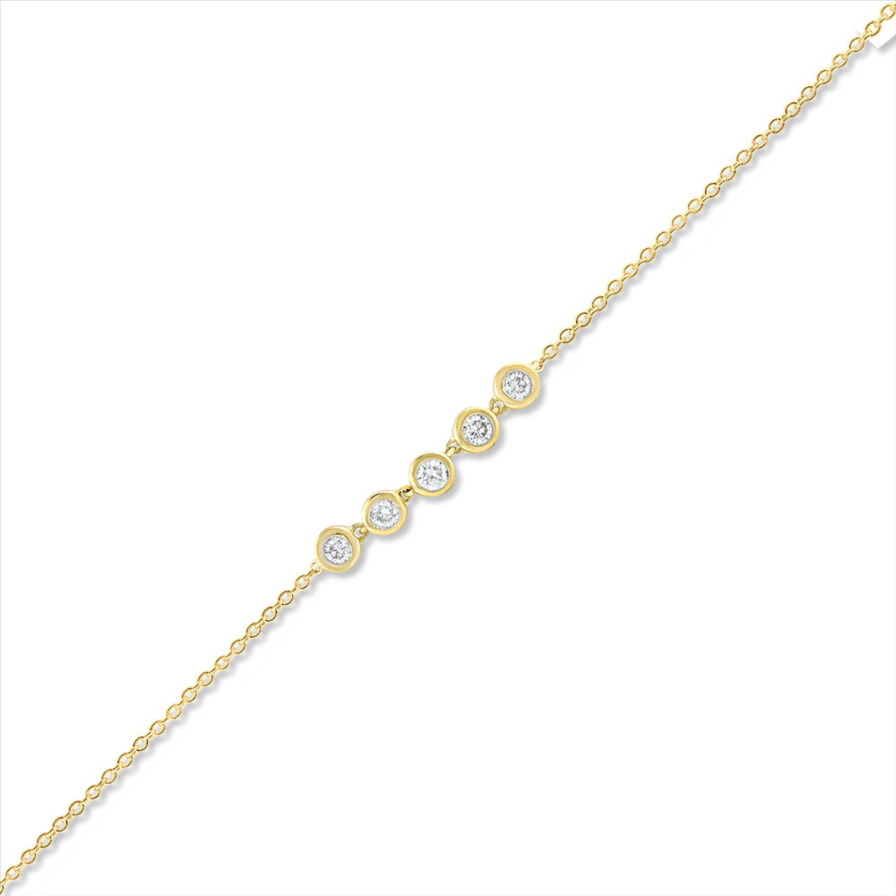 9ct yellow Gold Diamond Bracelet