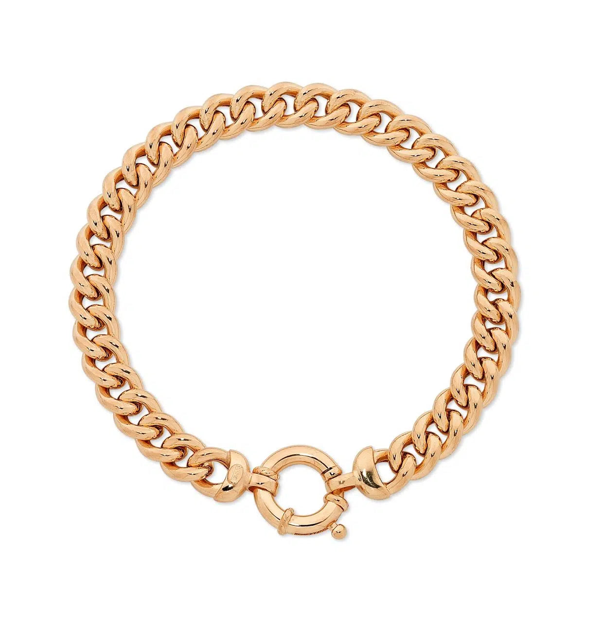 9ct Rose Gold Silver Filled Curb Bracelet 20cm