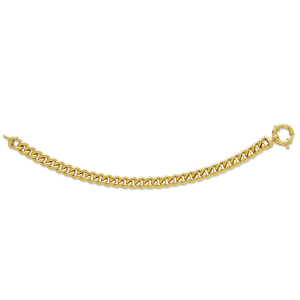 9ct Yellow Gold Silver Filled Heavy Round Curb Link Bracelet.