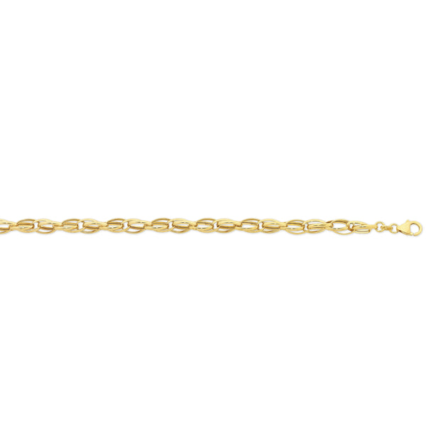 9ct Gold Silver Filled Double Link Bracelet
