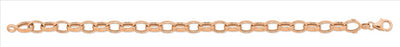 9ct Rose Gold Silver Filled Oval Belcher Bracelet