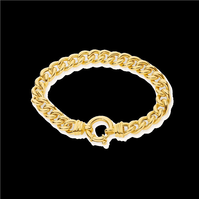 9ct Yellow Gold Curb Link Hollow Bracelet