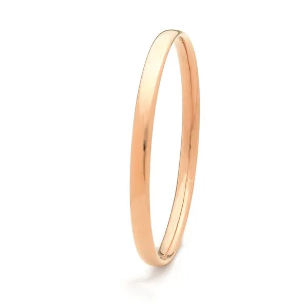 9ct Rose Gold 6mm Wide Oval Bangle.