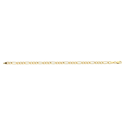 9ct Yellow Gold Silver Filled Figaro Bracelet.