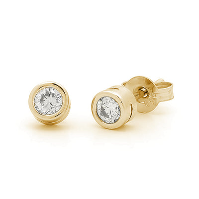 9ct Gold Diamond Stud Earrings.
