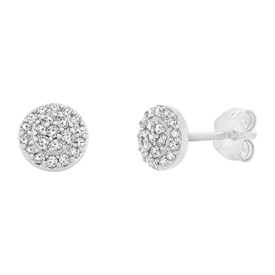 9ct White Gold Diamond Cluster Stud Earrings - 0.15 carats.