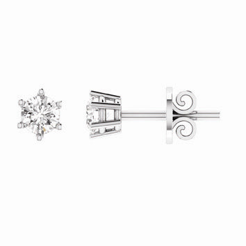 18ct White Gold Diamond Solitaire Stud Earrings - 0.30 Carats.