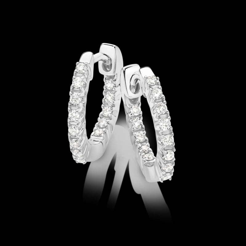 Diamond Hoop Earrings featuring Argyle Diamonds.