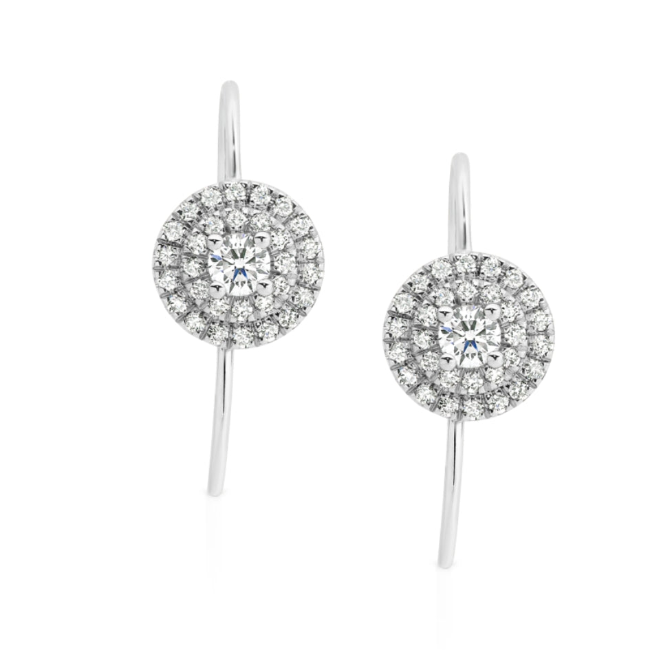 Australian Argyle Diamond Cluster Drop Earrings.