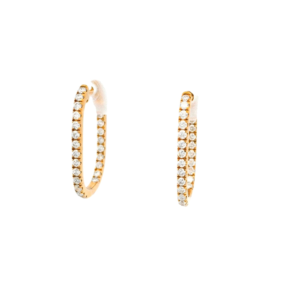 18ct Yellow Gold 1/2 Carat Lab Grown Diamond Huggie Hoop Earrings.
