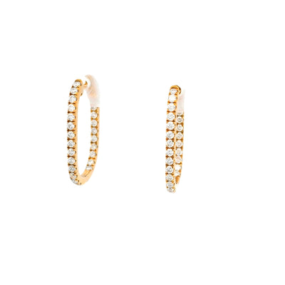 18ct Yellow Gold 1/2 Carat Lab Grown Diamond Huggie Hoop Earrings.