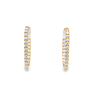 18ct Yellow Gold 1/2 Carat Lab Grown Diamond Huggie Hoop Earrings.