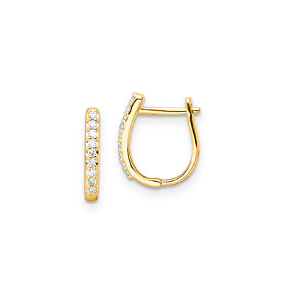 9ct Yellow Gold Oval Diamond Huggie Earrings.