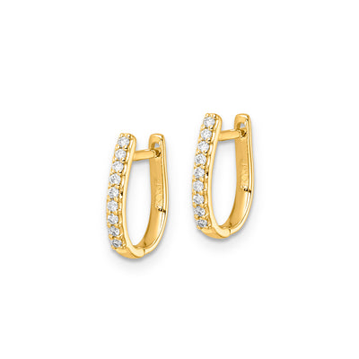 9ct Yellow Gold Oval Diamond Huggie Earrings.