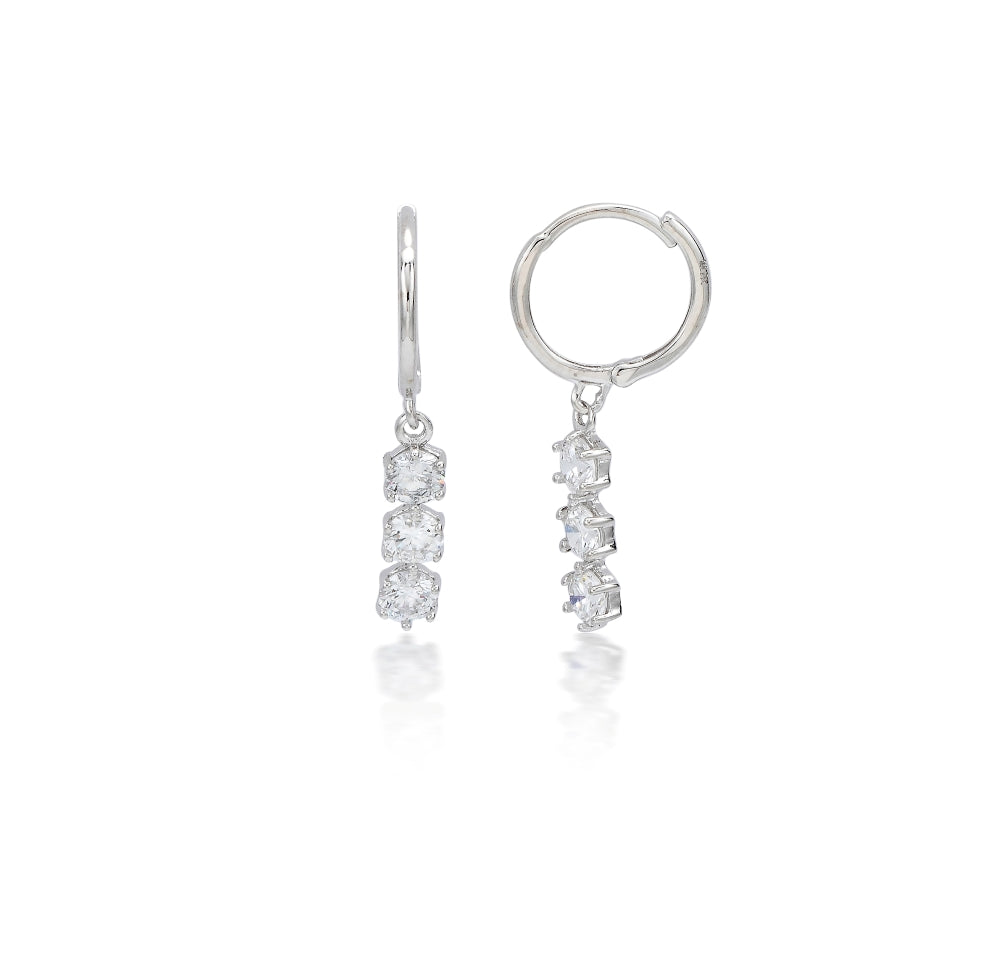 9ct White Gold Diamond Drop Earrings - 0.60 Carats.