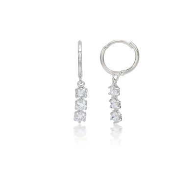 9ct White Gold Diamond Drop Earrings - 0.60 Carats.