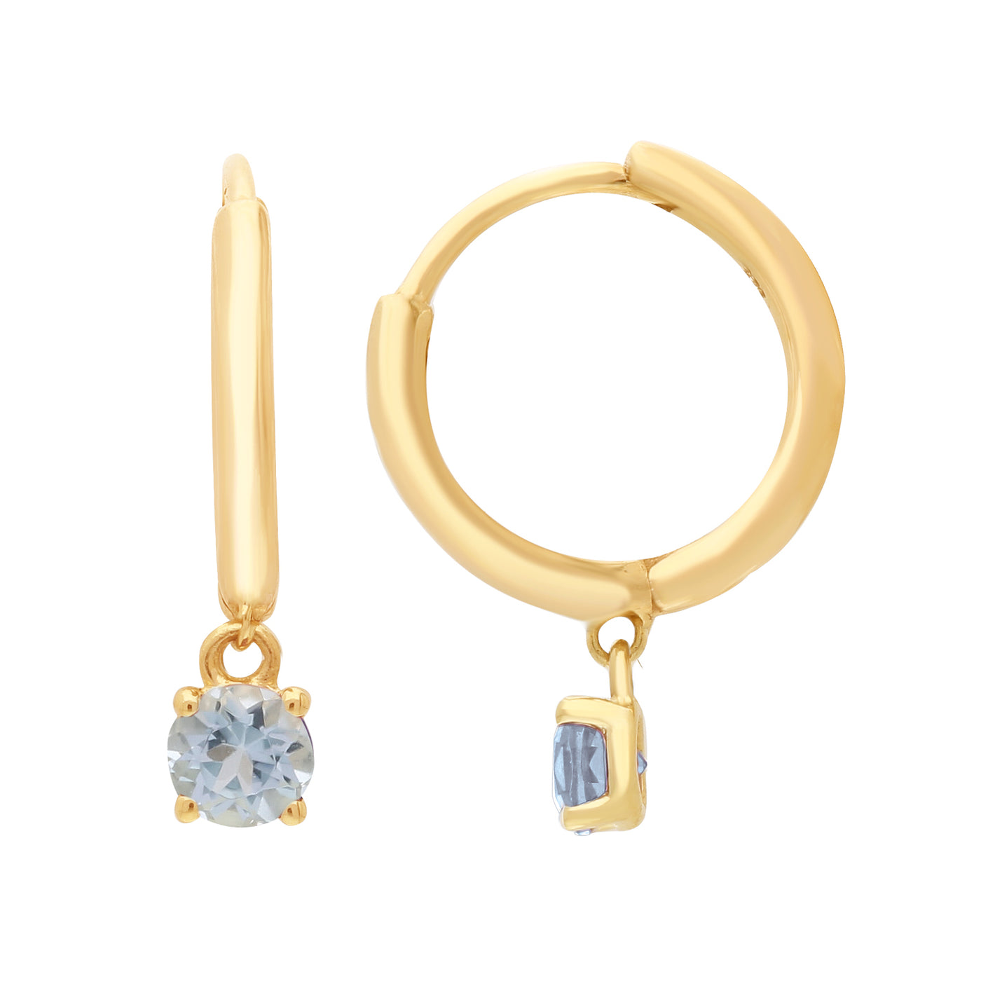 9ct Yellow Gold Aquamarine Drop Earrings - March’s Birthstone Beauty.