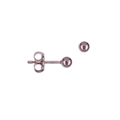 9ct Rose Gold 3mm Round Ball Stud Earrings