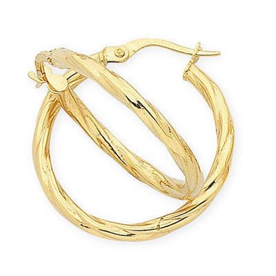 9ct Gold silver Filled Twist Hoops